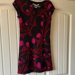 Diane‎ Von Furstenberg Black and Pink Casual Dress